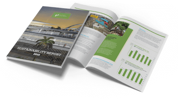 Printed annual report for Sustainability at Los Angeles World Airports (LAWA)