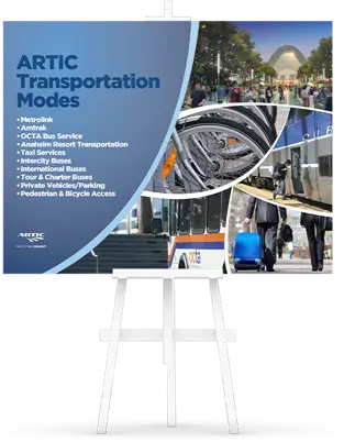 Printed display sign for Anaheim Rapid Connection