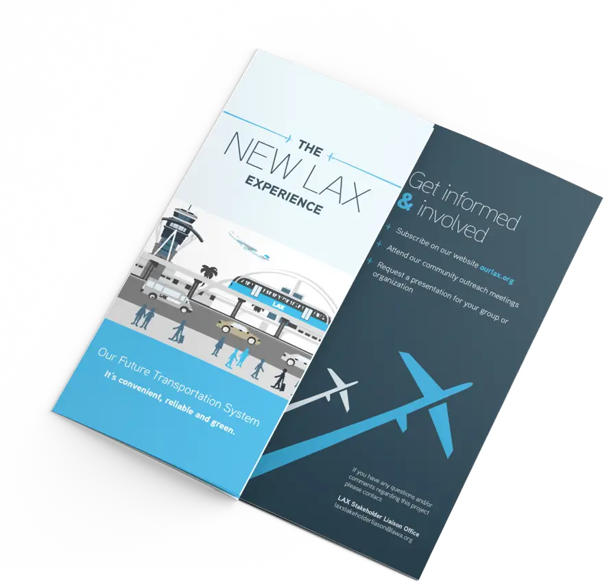 Printed, folded brochure for LAX - cover