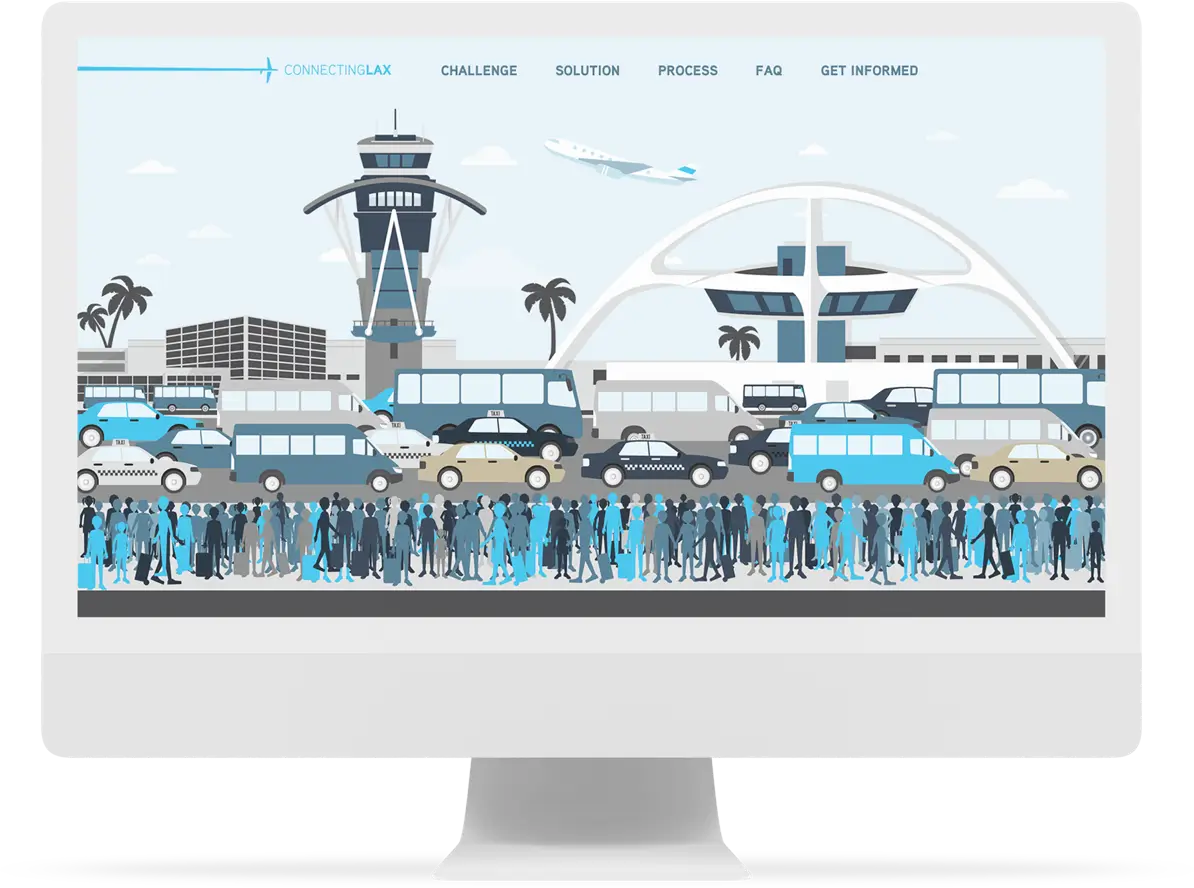 Desktop displaying a website for LAX Connect