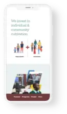 Iphone displaying website for MLIFE Foundation